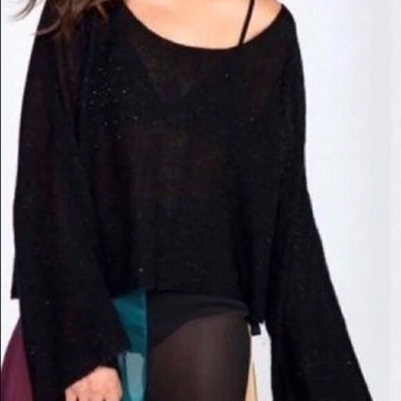NWOT Wildfox Janice Rhinestone Sweater Black Size Medium - Picture 1 of 12